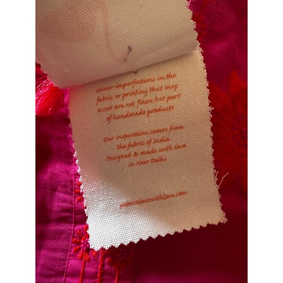 Nimo with Love Pink and Orange Embroidered sapphire Long Kaftan Size Medium NWT - Picture 4 of 6